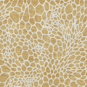 HomeRoots 10' X 14' Gold and Ivory Geometric Area Rug - Washable, UV-Protected, Non-Slip, Stylish & Durable 673049