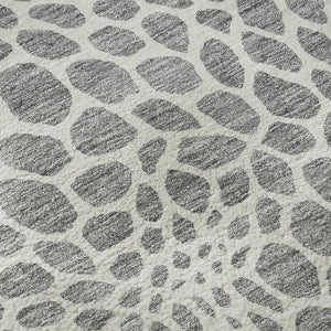 HomeRoots 5' X 8' Modern Gray and Ivory Geometric Area Rug – Washable, Stain-Resistant, UV Protected Design 673051