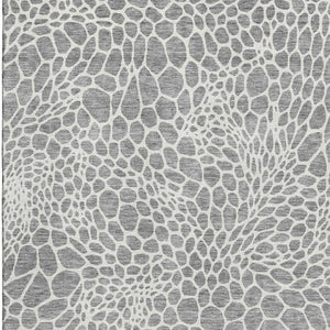 HomeRoots 8' X 10' Gray and Ivory Geometric Area Rug - Washable, UV Protected, Perfect for High-Traffic Homes 673053
