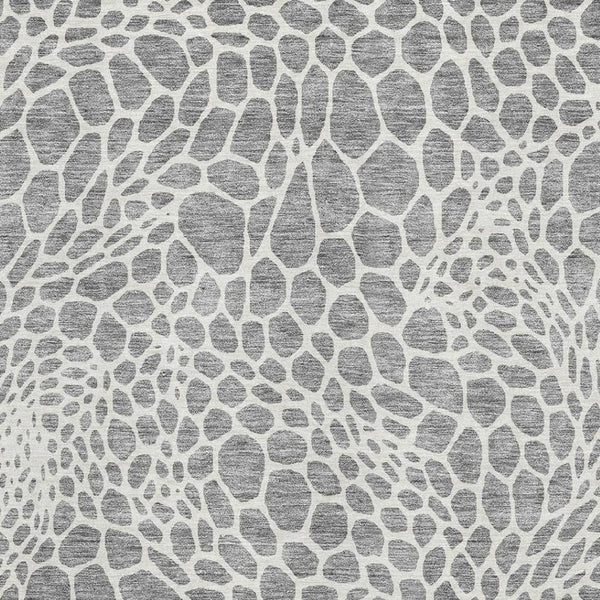 HomeRoots 9' X 12' Gray And Ivory Geometric Area Rug - Durable, Washable Flooring with UV Protection & Style 673054