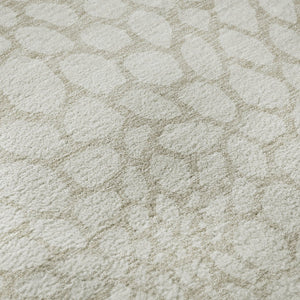 HomeRoots 5' X 8' Ivory and Beige Geometric Area Rug - Washable, UV Protected, Stain Resistant for Family Spaces 673057