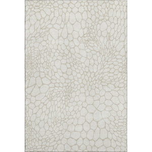 HomeRoots 8' X 10' Ivory & Beige Geometric Area Rug - Washable, UV Protected, Durable for Kids & Pets' Homes 673059