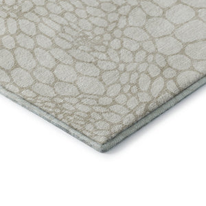 HomeRoots 8' X 10' Ivory & Beige Geometric Area Rug - Washable, UV Protected, Durable for Kids & Pets' Homes 673059