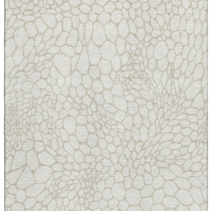 HomeRoots 8' X 10' Ivory & Beige Geometric Area Rug - Washable, UV Protected, Durable for Kids & Pets' Homes 673059