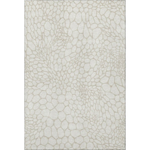 HomeRoots 9' X 12' Ivory and Beige Geometric Area Rug - Washable, UV Protected, Durable for High-Traffic Spaces 673060