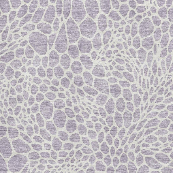HomeRoots 5' X 8' Lilac & Ivory Geometric Area Rug - Durable, Washable with UV Protection for Modern Homes 673063