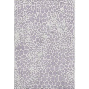 HomeRoots 9' X 12' Lilac and Ivory Geometric Area Rug - Washable, UV-Protected, Stylish for Modern Homes 673066