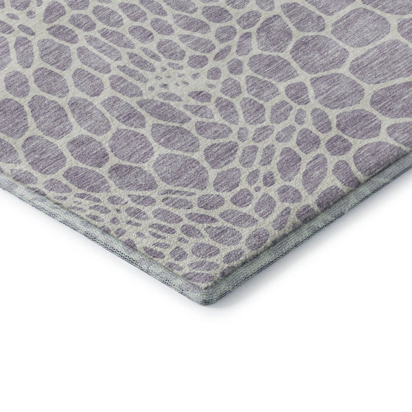 HomeRoots 9' X 12' Lilac and Ivory Geometric Area Rug - Washable, UV-Protected, Stylish for Modern Homes 673066