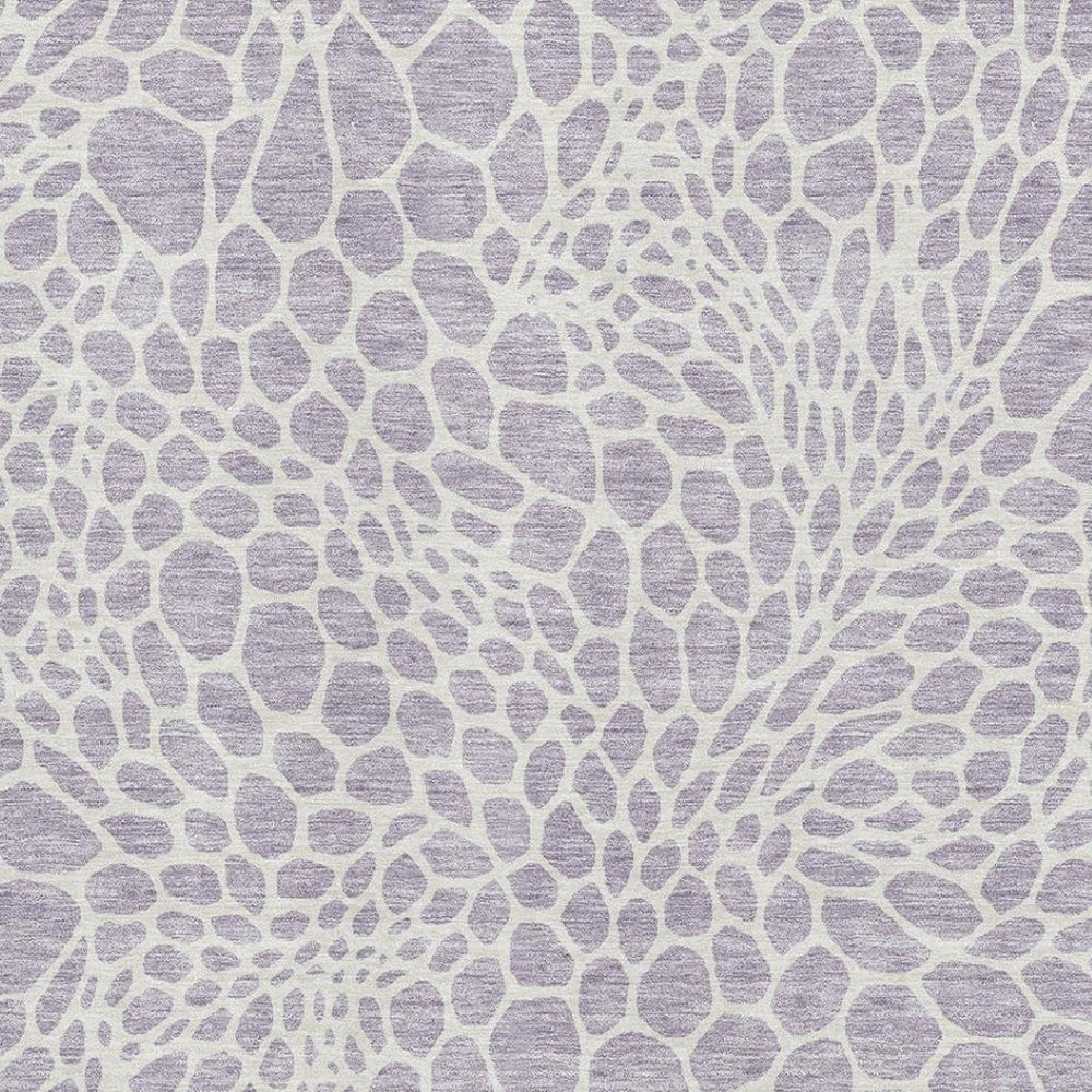 HomeRoots 9' X 12' Lilac and Ivory Geometric Area Rug - Washable, UV-Protected, Stylish for Modern Homes 673066