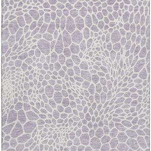 HomeRoots 9' X 12' Lilac and Ivory Geometric Area Rug - Washable, UV-Protected, Stylish for Modern Homes 673066