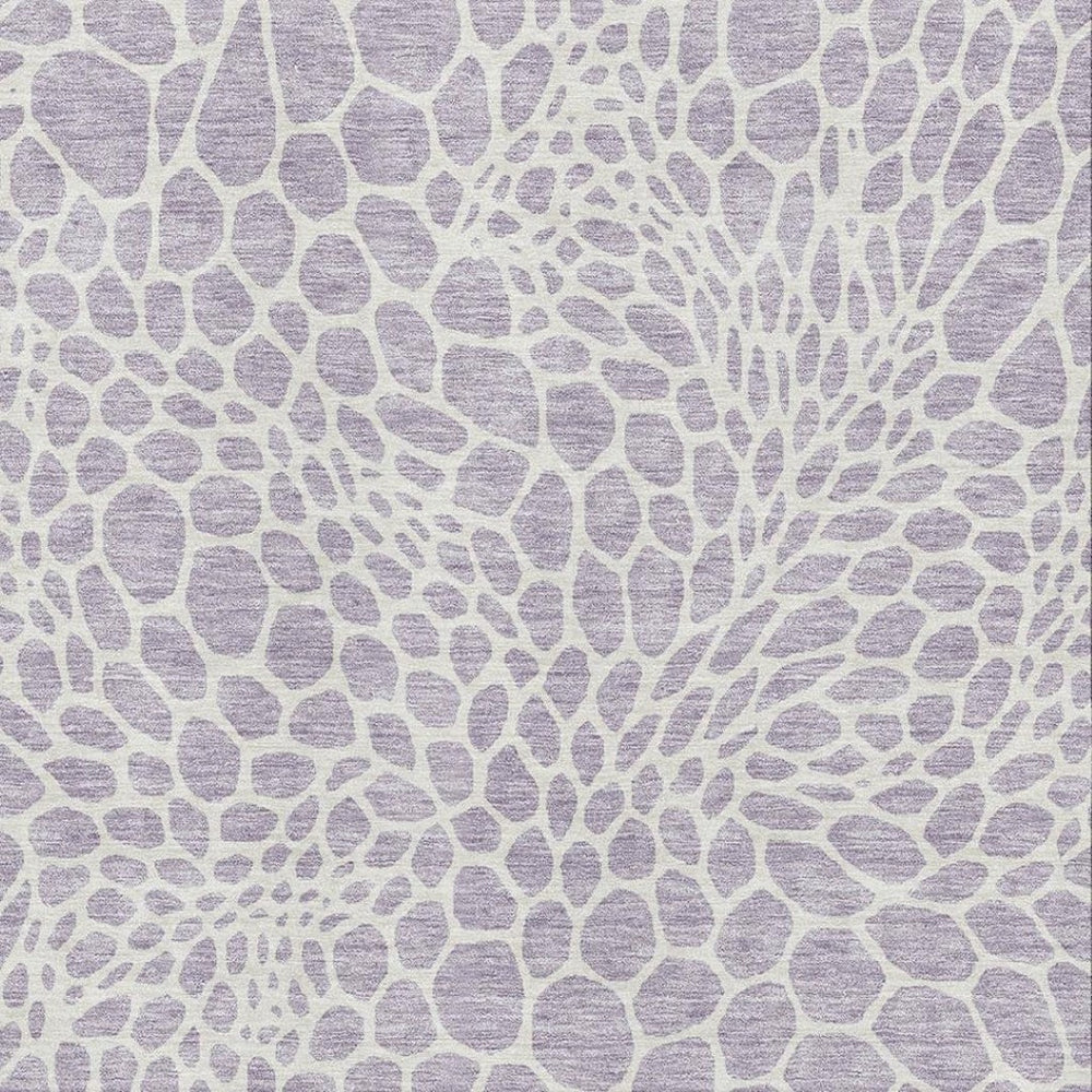 HomeRoots 10' X 14' Contemporary Lilac & Ivory Geometric Washable Area Rug with UV Protection for Homes 673067