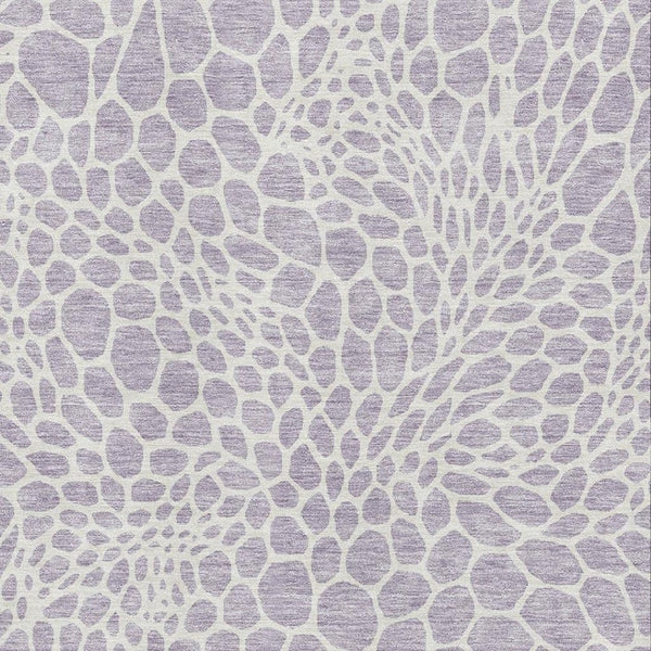 HomeRoots 10' X 14' Contemporary Lilac & Ivory Geometric Washable Area Rug with UV Protection for Homes 673067