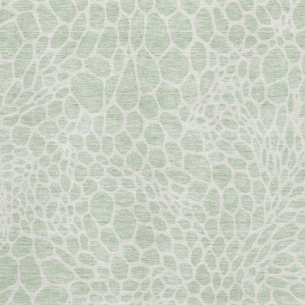 HomeRoots 5' X 8' Mint Green & Ivory Geometric Washable Area Rug with UV Protection for Stylish Durability 673069