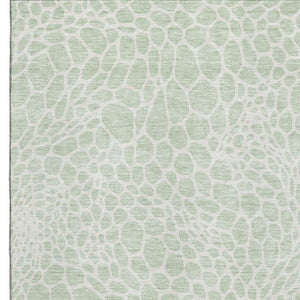 HomeRoots 8' X 10' Mint Green & Ivory Geometric Washable Area Rug - UV Protected, Stain Resistant, Durable Design 673071