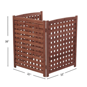 English Elm 3-panel Outdoor Slatted Wood Enclosure Screen for Ac Units Patios and Garden Areas Brown W2640P290517