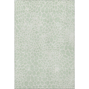 HomeRoots 10' X 14' Stylish Mint Green & Ivory Geometric Area Rug - Washable, UV-Protected, Pet-Friendly! 673073