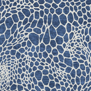HomeRoots 5' X 8' Navy Blue & Ivory Geometric Area Rug - Washable, UV-Protected, Stylish & Durable Design 673075