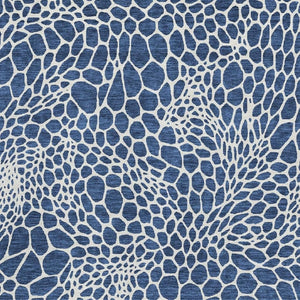 HomeRoots 9' X 12' Navy Blue Geometric Area Rug – Washable, UV-Protected, Stain-Resistant for High-Traffic Areas 673078