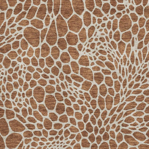 HomeRoots 8' X 10' Stylish Rust and Ivory Geometric Area Rug - Washable, UV-Protected, Perfect for Homes! 673083