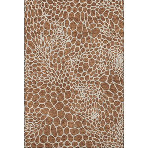 HomeRoots 9' X 12' Geometric Area Rug in Rust and Ivory – Washable, Stain-Resistant, UV Protected for Homes 673084
