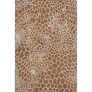 HomeRoots 10' X 14' Geometric Area Rug in Rust and Ivory - Washable, UV-Protected, Durable for High-Traffic Areas 673085