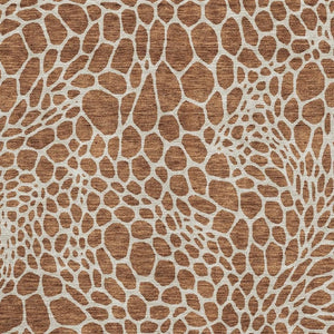 HomeRoots 10' X 14' Geometric Area Rug in Rust and Ivory - Washable, UV-Protected, Durable for High-Traffic Areas 673085