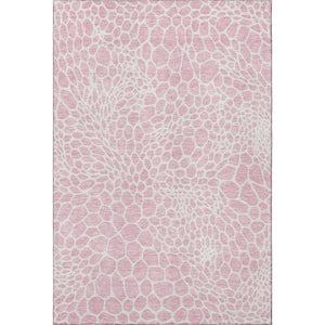 HomeRoots 8' X 10' Pink and Ivory Geometric Washable Area Rug – UV Protected, Stain Resistant, Stylish Comfort! 673089