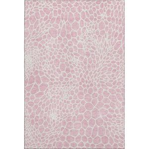HomeRoots 10' X 14' Pink And Ivory Geometric Washable Area Rug with UV Protection for Stylish Living Spaces 673091