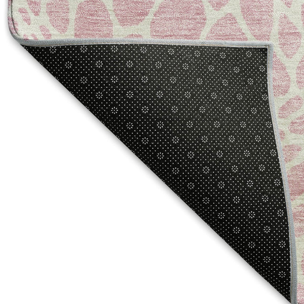 HomeRoots 10' X 14' Pink And Ivory Geometric Washable Area Rug with UV Protection for Stylish Living Spaces 673091