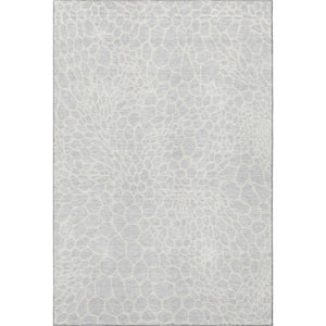HomeRoots 5' X 8' Stylish Silver and Ivory Geometric Washable Area Rug with Stain Resistance & UV Protection 673093