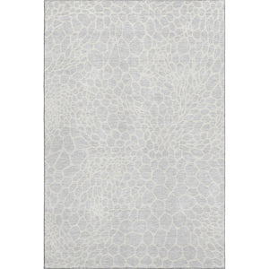 HomeRoots 8' X 10' Silver And Ivory Geometric Area Rug - Washable, Stain-Resistant, UV Protected Elegance 673095