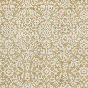 HomeRoots 10' X 14' Luxurious Gold and Ivory Damask Area Rug - Washable, Stain-Resistant, UV Protected Style! 673121