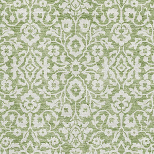 HomeRoots 8' X 10' Green and Ivory Damask Area Rug - Elegant, Stain Resistant, UV Protected for High-Traffic Spaces 673131