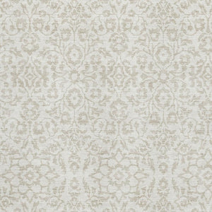 HomeRoots 5' X 8' Ivory and Beige Damask Area Rug - Washable, Stain-Resistant, UV Protected for Your Home 673135