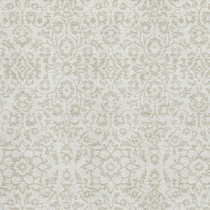 HomeRoots 8' X 10' Ivory And Beige Damask Area Rug - Washable, UV Protected, Perfect for High-Traffic Spaces! 673137