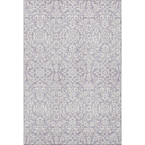 HomeRoots 5' X 8' Elegant Lavender and Ivory Damask Area Rug - UV Protected, Kid & Pet Friendly, Easy Care 673141