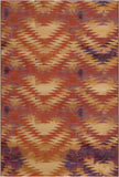 Unique Loom Outdoor Modern Aztec Machine Made Geometric Rug Red, Cream/Beige/Violet 5' 3" x 8' 0"