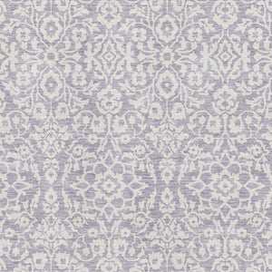 HomeRoots 9' X 12' Elegant Lavender and Ivory Damask Washable Area Rug with UV Protection for Every Home 673144