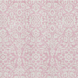 HomeRoots 5' X 8' Pink And Ivory Damask Area Rug – Stylish, Washable, UV-Protected, Perfect for Homes with Kids! 673159