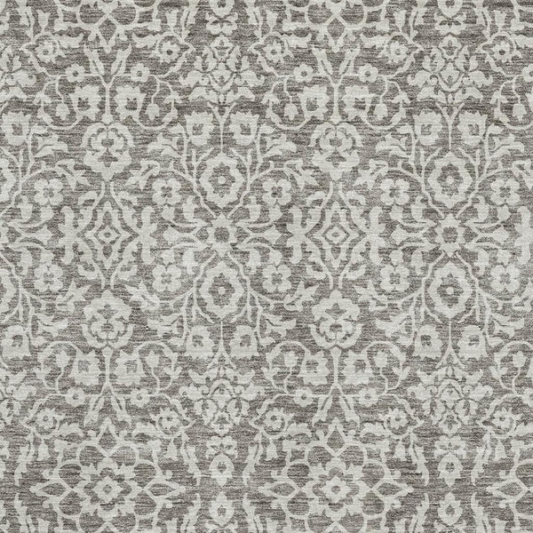 HomeRoots 5' X 8' Elegant Taupe & Ivory Damask Washable Area Rug - Durable, Stain Resistant & UV Protected! 673171