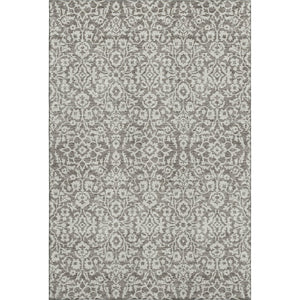 HomeRoots 9' X 12' Elegant Taupe And Ivory Damask Area Rug - Washable, UV Protected, Stain Resistant Design 673174