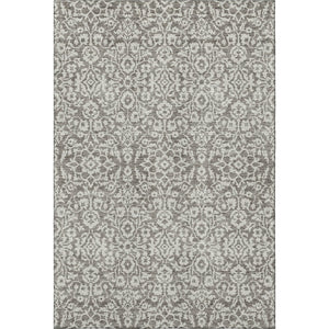 HomeRoots 10' X 14' Elegant Taupe and Ivory Damask Area Rug – Washable, UV Protected, Durable for High-Traffic Areas 673175