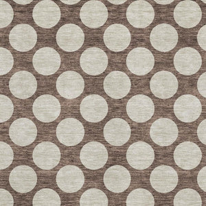 HomeRoots 5' X 8' Polka Dot Washable Area Rug in Brown & Beige - Durable, UV-Protected, Easy Clean Design! 673191