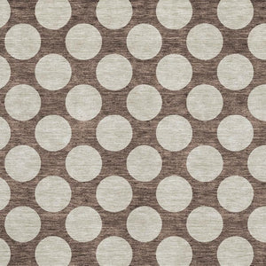 HomeRoots 8' X 10' Stylish Brown & Beige Polka Dot Washable Area Rug with UV Protection for Busy Homes 673193