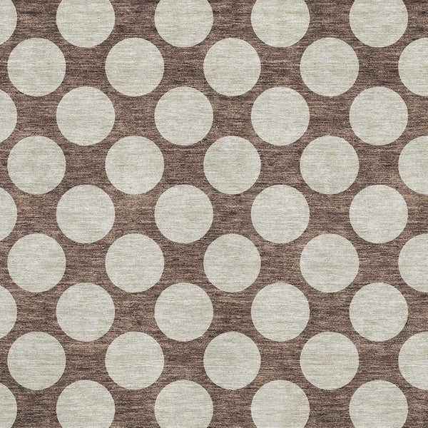 HomeRoots 8' X 10' Stylish Brown & Beige Polka Dot Washable Area Rug with UV Protection for Busy Homes 673193