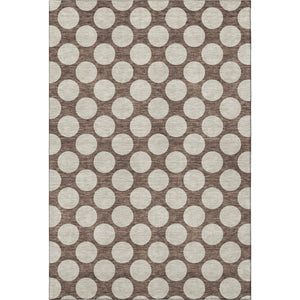 HomeRoots 9' X 12' Brown and Beige Polka Dot Washable Area Rug with UV Protection for Durable Family Living 673194