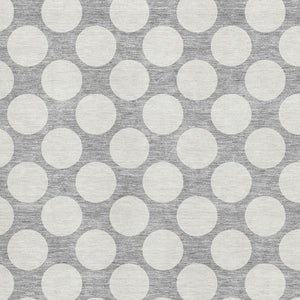 HomeRoots 8' X 10' Gray And Ivory Polka Dot Area Rug - Durable, Washable, UV Protected for Family Spaces 673205