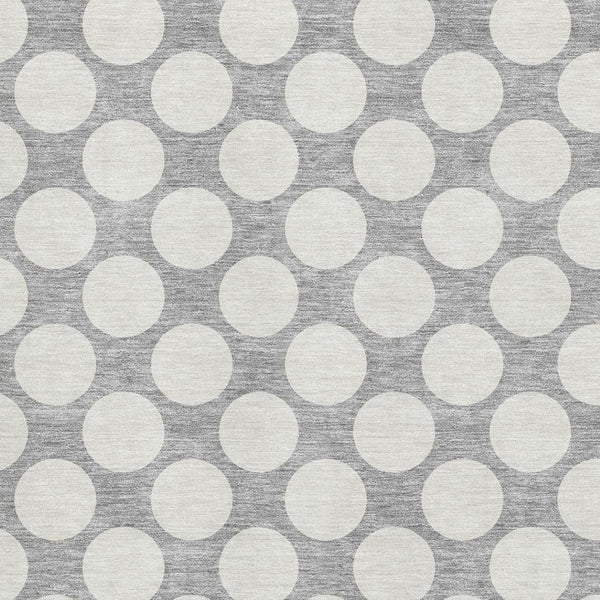 HomeRoots 8' X 10' Gray And Ivory Polka Dot Area Rug - Durable, Washable, UV Protected for Family Spaces 673205