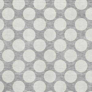 HomeRoots 9' X 12' Gray and Ivory Polka Dot Area Rug - Washable, UV Protected, Stylish & Durable for Homes! 673206