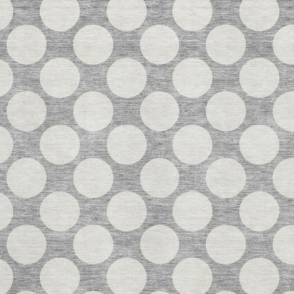 HomeRoots 9' X 12' Gray and Ivory Polka Dot Area Rug - Washable, UV Protected, Stylish & Durable for Homes! 673206